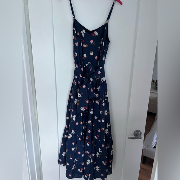 Apiece Apart Navy Floral Midi Dress Small - Picture 1 of 7